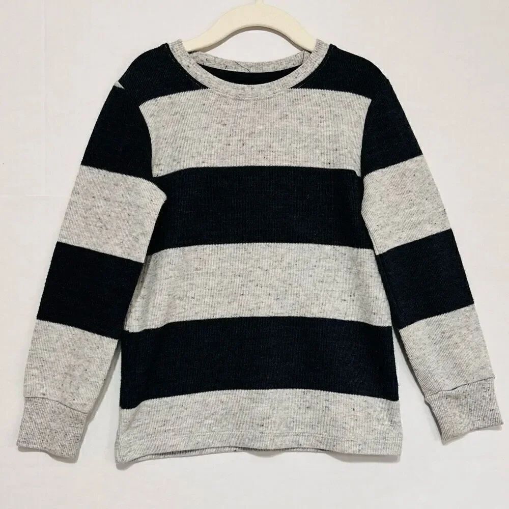 Jumping Beans Gray Striped Sweater   Boys Size 6   EUC